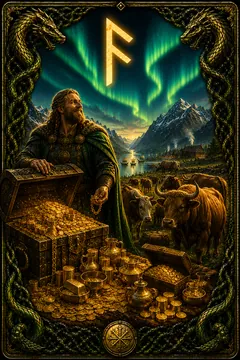 Fehu rune card