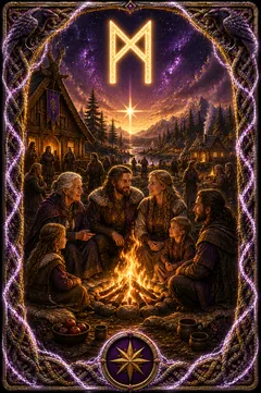 Mannaz rune card