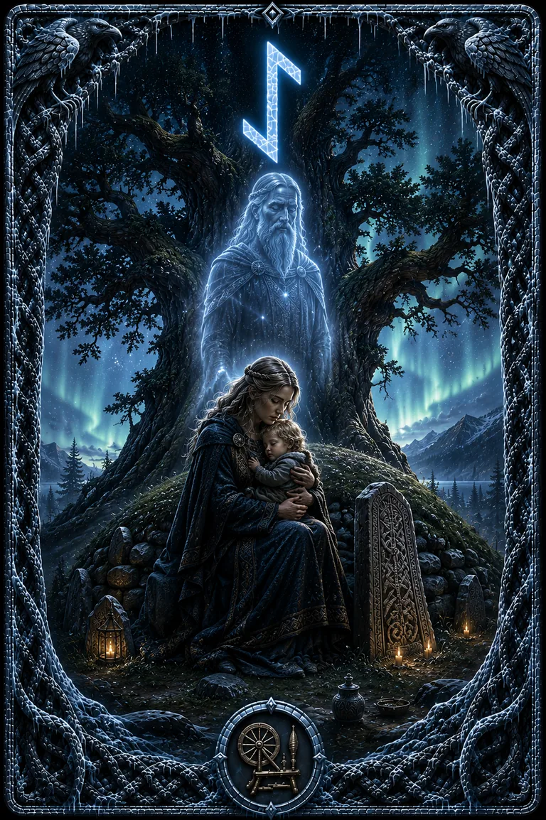 Eihwaz rune card from the ICE WHISPERS deck