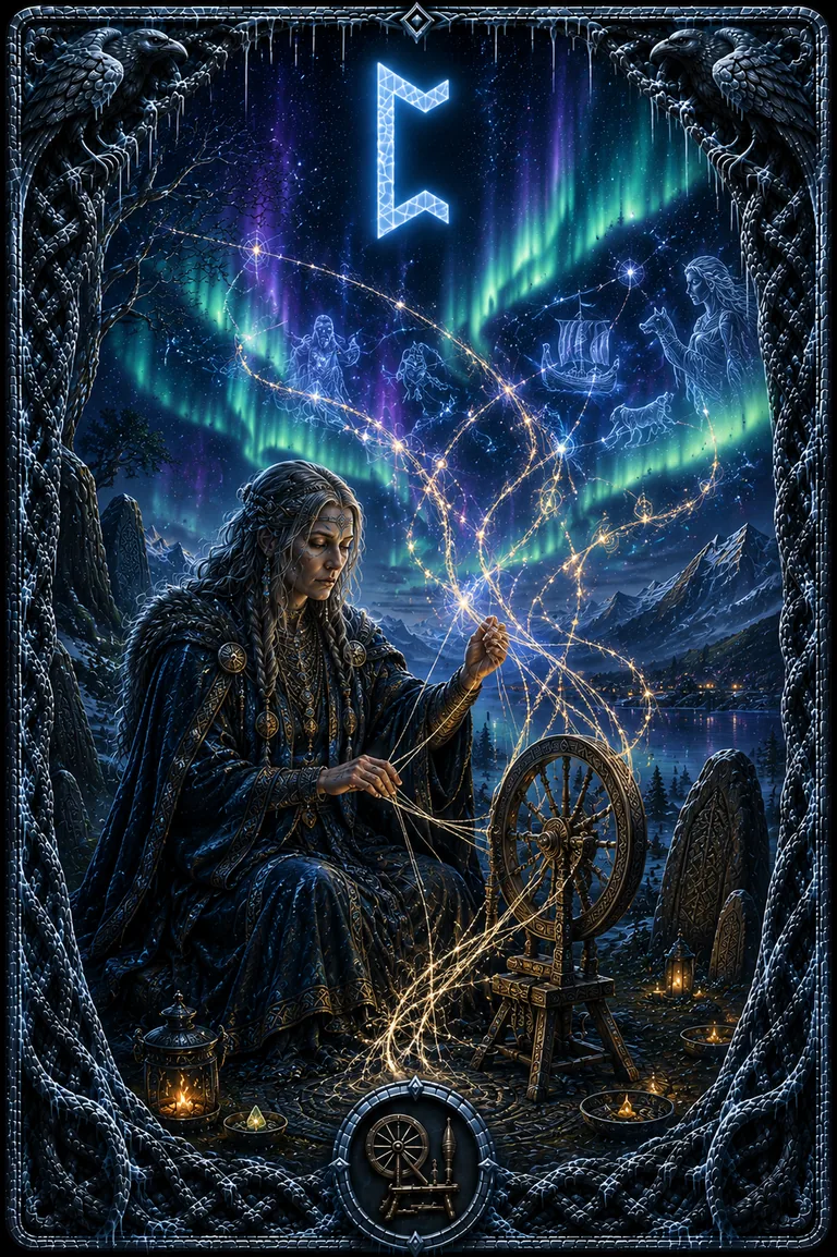 Perthro rune card from the ICE WHISPERS deck