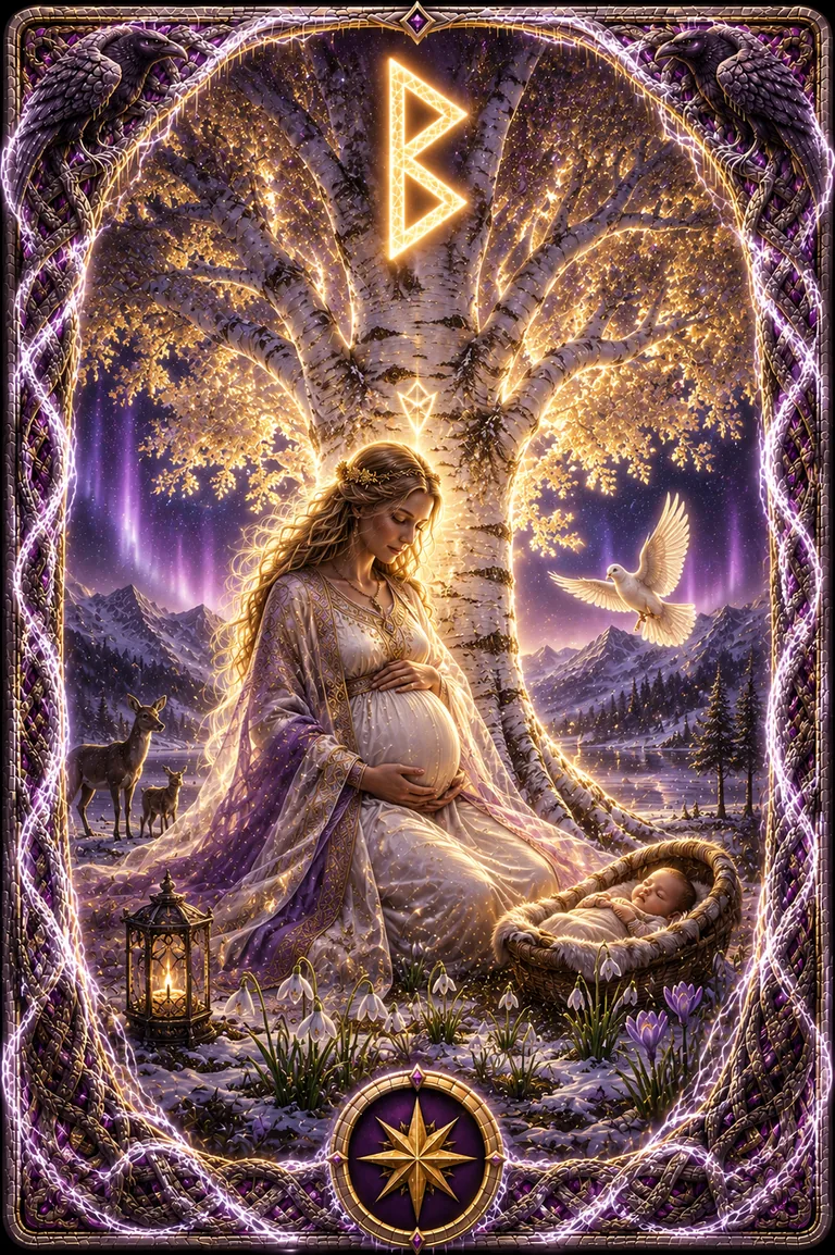Berkano rune card from the ICE WHISPERS deck