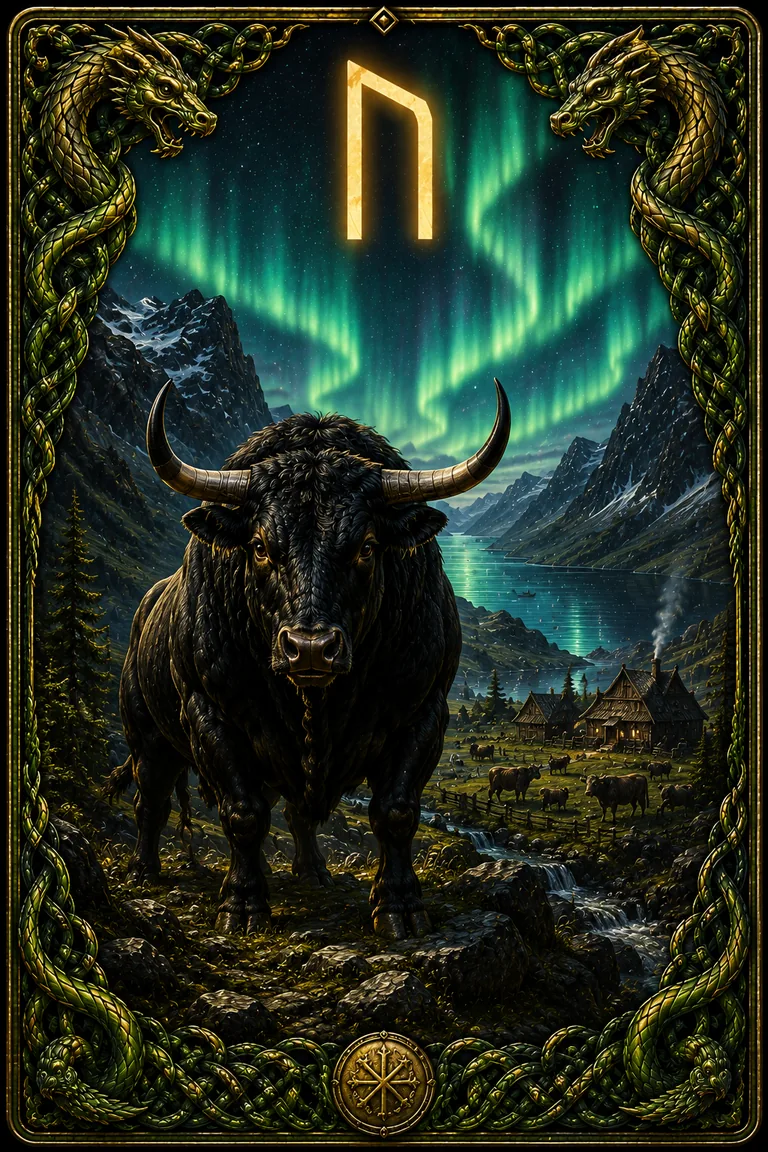 Uruz rune card from the ICE WHISPERS deck