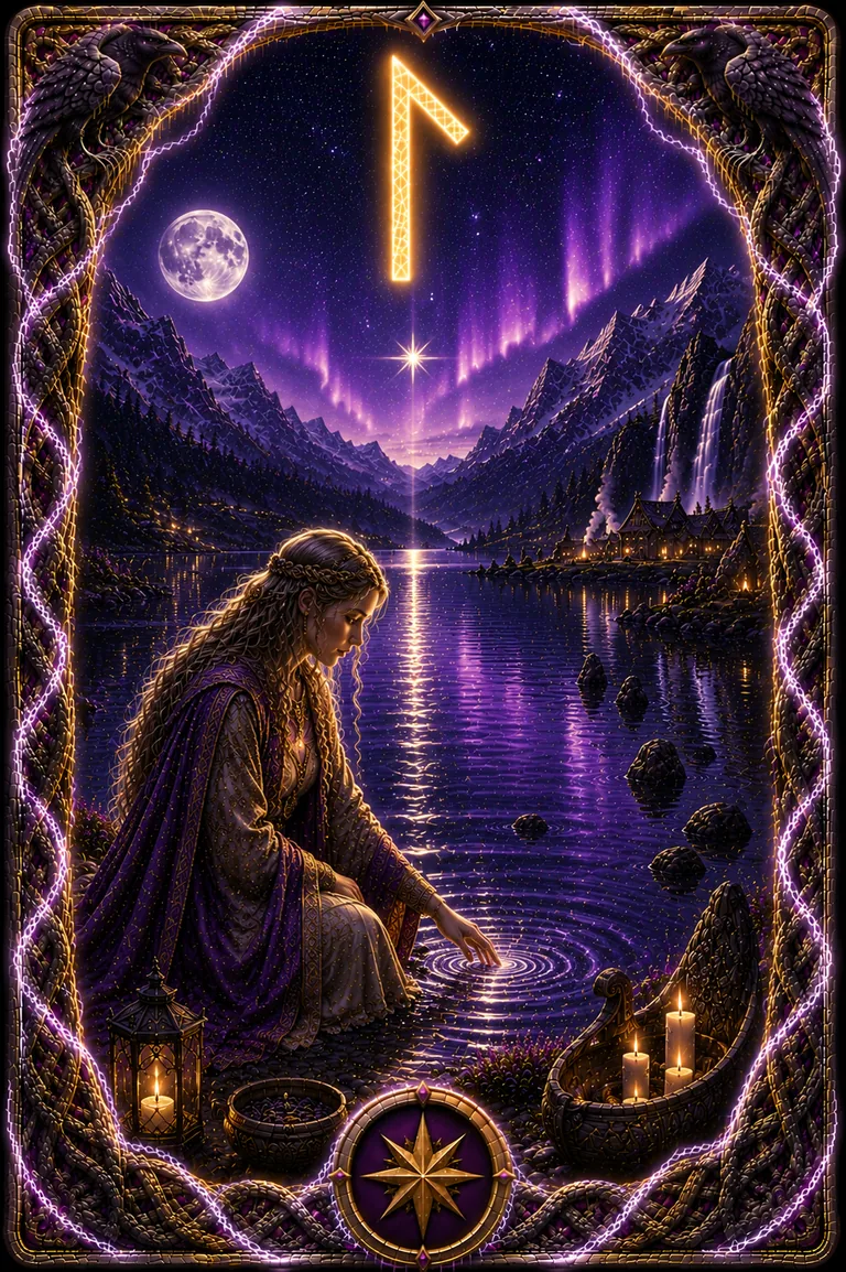 Laguz rune card from the ICE WHISPERS deck