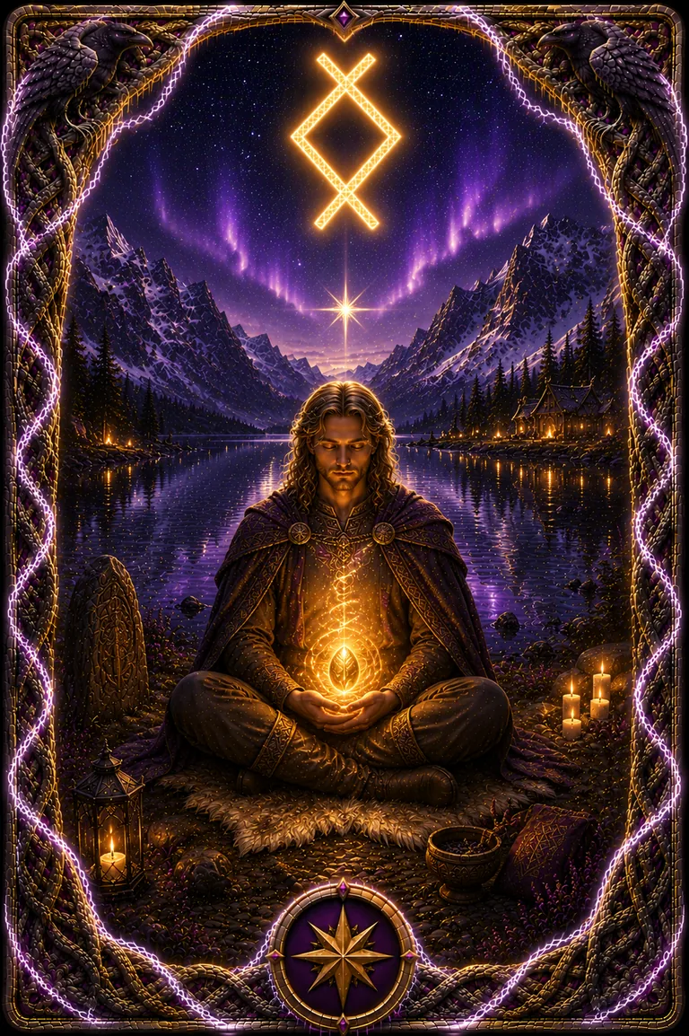 Ingwaz rune card from the ICE WHISPERS deck